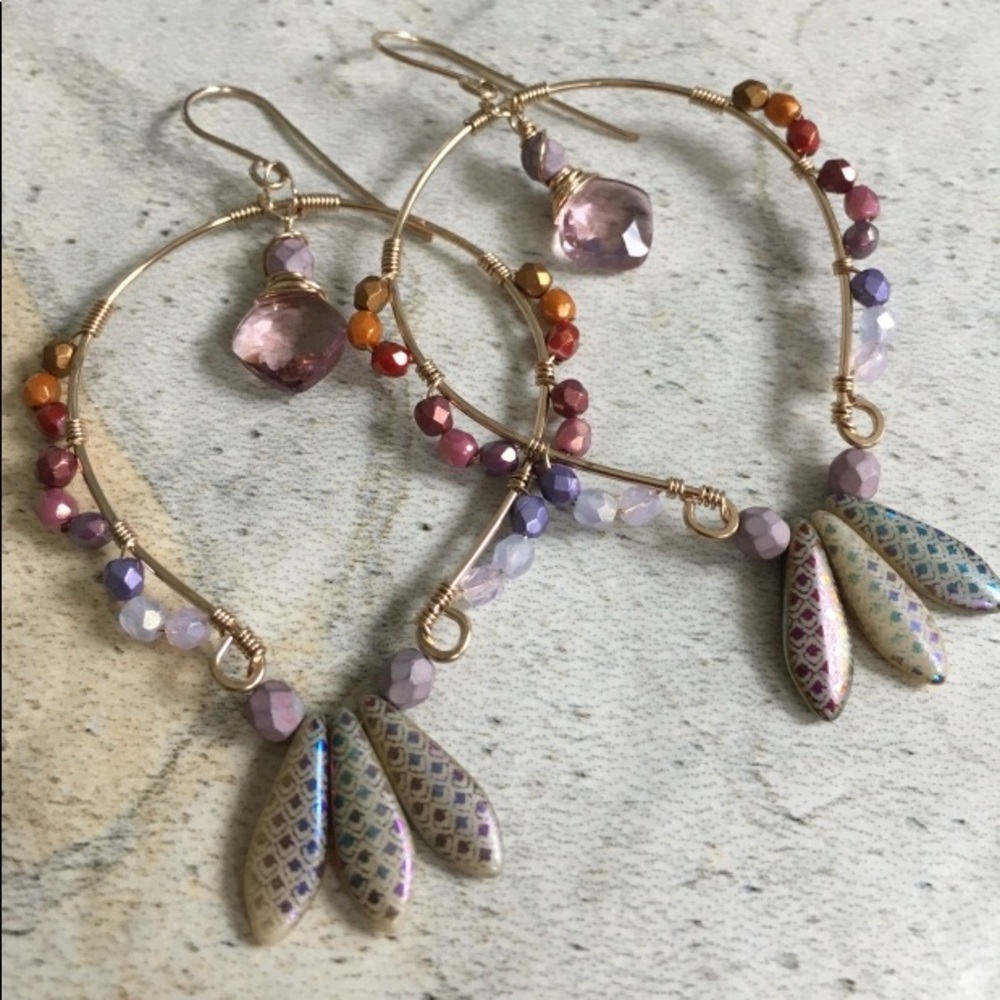 Gold dragon scale hoops